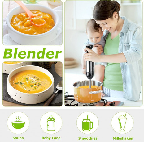 EUARY EUARY Stabmixer Elektrische Stabmixer 5 in1 Purierstab Set Mixstab Hand Blender Mixer, Purierstabmixer Edelstahl 5 in 1 set 1000w Handmixer Zauberstab Mixer Ручной блендер EUARY, электрический ручной блендер, набор ручных блендеров 5 в 1, палочка д