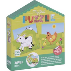 APLI Kids Mein erstes Puzzle und Sticker Spiel mit grossen Puzzleteilen Моя первая игра-головоломка и стикеры с большими кусочками головоломки