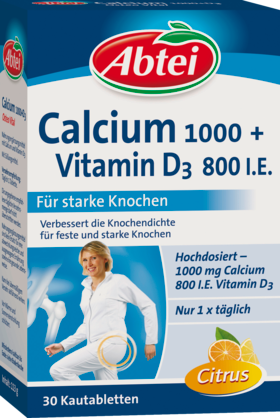 Abtei Кальций 1000 + Витамин D3 Osteo Vital Жевательные таблетки, 30 шт