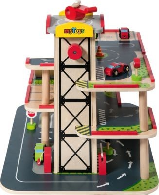 myToys ORIGINALS Parkgarage aus Holz inkl. Autos Деревянный гараж с машинами