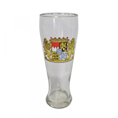 Немецкий бокал для пива винтажный VEBA с гербом, стекло, 0.5 л, 22 см, Германия, 1980-90гг.
