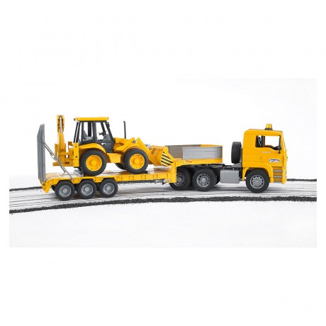 Bruder BRUDER 02776 MAN Tieflader mit Radlader JXB 85cm 1:16 BRUDER 02776 MAN Низкорамная платформа с колесным погрузчиком JXB 85 см Масштаб 1:16