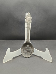 Ложка винтажная WMF Zinn &quot;Гейдельбергский замок&quot;, юбилейная, олово, 19 см, Германия, 1984 год.