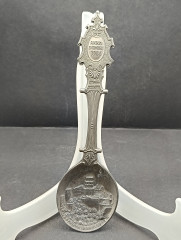 Ложка винтажная WMF Zinn &quot;Гейдельбергский замок&quot;, юбилейная, олово, 19 см, Германия, 1984 год.