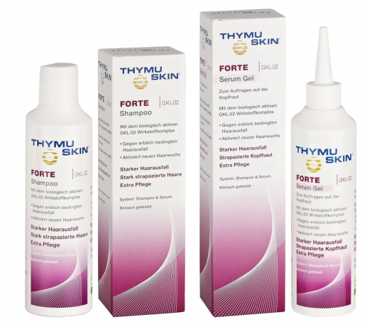 SET Thymuskin FORTE Shampoo 200ml + Serum gel 200ml, Набор Шампунь 200 мл и Гель-сыворотка 200 мл с пептидами тимуса против выпадения волос