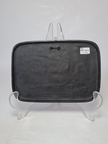 Декоративное панно винтажное Buderus, Modell Mootz, металлическое панно с объемным рельефным изображением г.Гамбург, 17 x 12 см, Германия, 1980г.