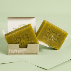 SAPONE DI UN TEMPO Geschenkpackung mit 4 sortierten 100 g Bio-Seifenlaugen Подарочная упаковка из 4 органических мыльных растворов по 100 г в ассортименте.