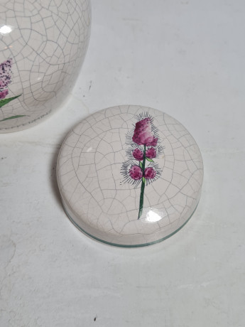 Баночка винтажная Herr Fayence "Мята" с крышкой, кракелюр, фарфор, 9.5 см, Германия, 1970-80гг.