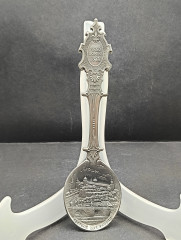 Ложка винтажная WMF Zinn "Крепость Мариенберг", юбилейная, олово, 19 см, Германия, 1988 год.