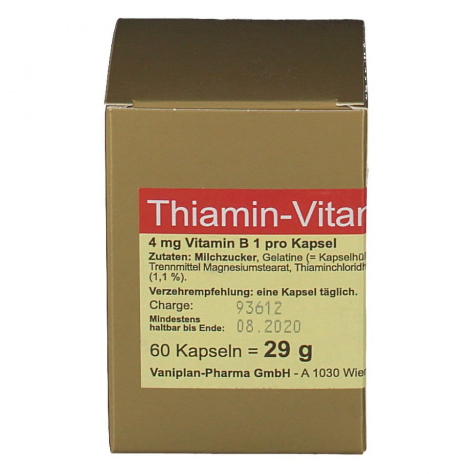 Купить Thiamin-Vitamin (Тиамин-витамин) B1 60 шт в интернет-магазине  Diskontshop.eu Германия всего за 2 851 руб. в