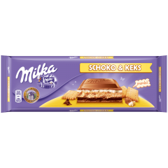 Milka Schoko &amp; Keks Альпийский молочный шоколад с начинкой и бисквитом 300г