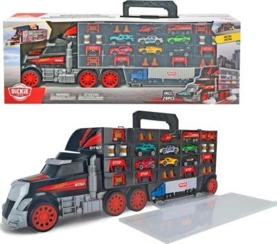 Dickie Toys Grosser Truck Tragekoffer inkl. 8 Die-Cast Fahrzeugen  Helikopter Большой кейс для грузовых автомобилей, включающий 8 литых автомобилей и вертолеты.