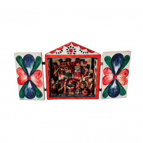 Композиция винтажная Retablos "Музыканты", гипс, ручная роспись, 16 x 7,5 x 17,5 см, Германия, 1960-70гг.