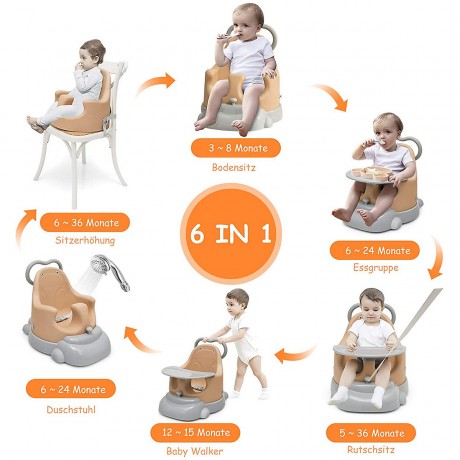 COSTWAY® Baby Gehhilfe Essensstuhl 6 in 1 Badestuhl Детские ходунки
