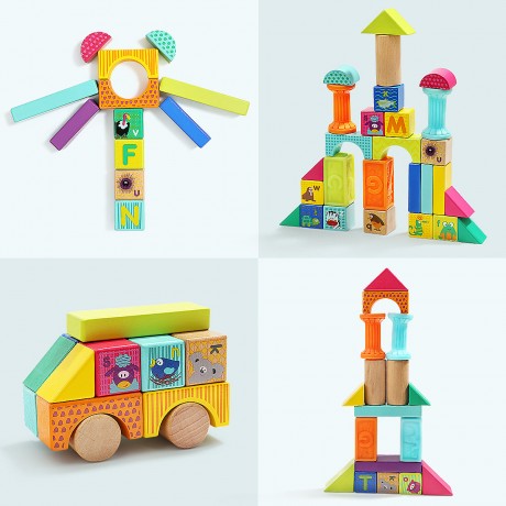 TOPBRIGHT Bausteinset mit Holz- und Softklotzen Набор строительных блоков с деревянными и мягкими блоками