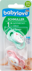 babylove Соска симметричная, Силикон , Gr. 1, Wimpel / Flamingo, 2 шт