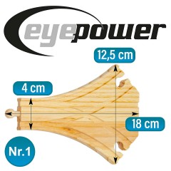 eyepower 2 weite Weichen fur Holzeisenbahn 1\/2 PCK 2 широких наконечника для деревянной железной дороги 1/2 шт.