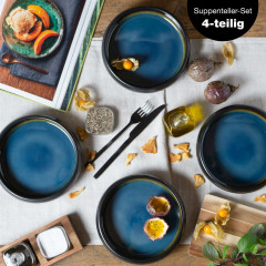 Moritz &amp; Moritz Moritz &amp; Moritz Suppenteller 4-tlg. REACTIV blau Суповые тарелки Moritz &amp;amp; Moritz 4 шт. РЕАКТИВНЫЙ