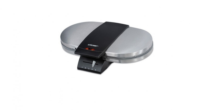 Cloer Cloer Doppel-Waffeleisen 1329 silber/schwarz, 1.200 Watt silber/schwarz Двойная вафельница Cloer 1329 серебристый/черный, 1200 Вт