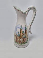 Ulmer Keramik Design Керамическая ваза-кувшин &quot;Шпайерский собор&quot;, ручная роспись, 12см x 6см, Германия, 1960-70гг.