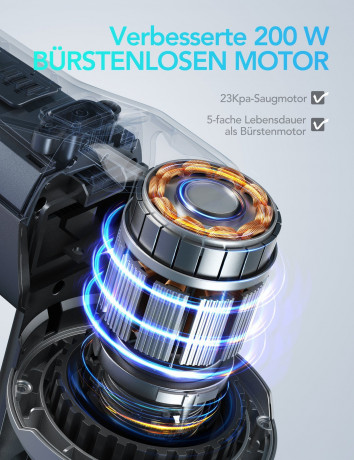 Greenote Greenote Akku-Stielstaubsauger GSC50, 23KPA, 4 in 1 Multifunktionaler Handstaubsauger, 200,00 W, Freistehender Akkusauger fur Hartboden, Teppich, Tierhaare  Беспроводной ручной пылесос Greenote GSC50, 23 кПА, многофункциональный ручной пылесос 4 