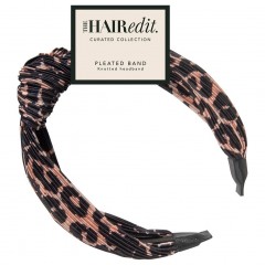 The Hair Edit Leopard Print Pleated Headband  Плиссированная повязка на голову с леопардовым принтом