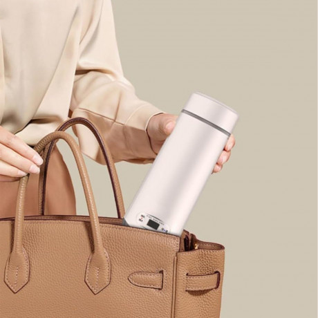 Yoyaxi Yoyaxi Reise-Wasserkocher Tragbarer Reise-Wasserkocher aus Edelstahl mit beheiztem Becher,350 ml, Drei Temperaturmodi, schnelles Aufheizen und Warmeerhaltung Дорожный чайник Yoyaxi Портативный дорожный чайник из нержавеющей стали с чашкой с подогр