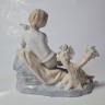Статуэтка винтажная среднего размера Lladro "Мальчик с трубочкой", фарфор, 15 х 16 см, Испания, 1960-70гг.