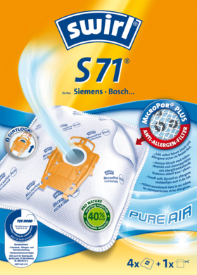 Swirl Пылесборник для пылесоса S71 MicroPor Plus inkl. 1 Filter, 4 шт