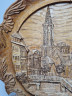 Деревянное панно, резная объемная картина "Страсбург", 14 x 1,5 см, Германия, 1950-60гг.