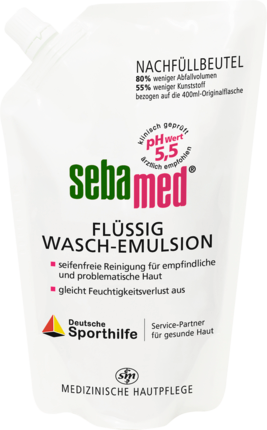 sebamed Flüssigseife Waschemulsion seifenfrei Nachfüllpackung, 400 ml Эмульсия для умывания Сменный блок, 400 мл
