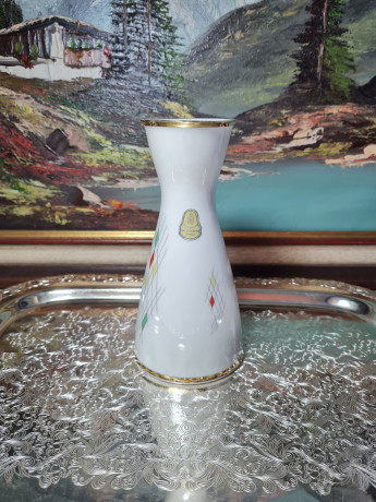 Ваза винтажная, Winterling Marktleuthen Bavaria с геометрическим декором, фарфор, 18 x 9 см, Германия, 1960-1970гг.