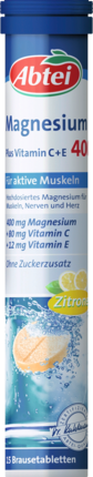 Abtei Магний 400 Plus Витамин C+E Растворимые таблетки, 15 шт