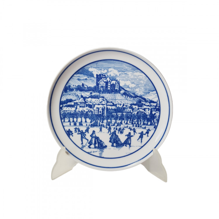 Hutschenreuther 1814 Винтажная тарелка эксклюзивно для Pieroth "На катке", 20см, Германия, 1970-80гг.