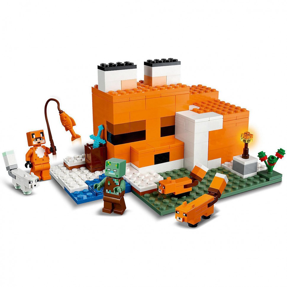 Купить LEGO Minecraft 21178 Die Fuchs-Lodge ЛЕГО Лисья хижина в  интернет-магазине Diskontshop.eu Германия всего за 3 259 руб. в