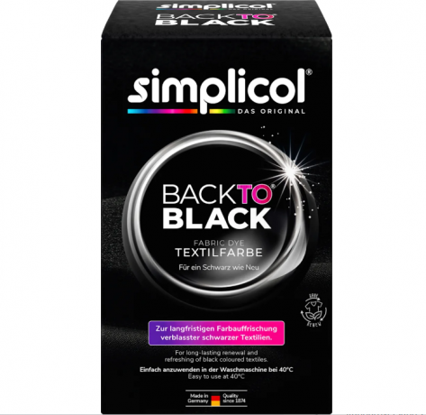 Simplicol Textilfarbe Back to Black Farberneuerung Текстильная краска для восстановления черного цвета ткани, 400 г