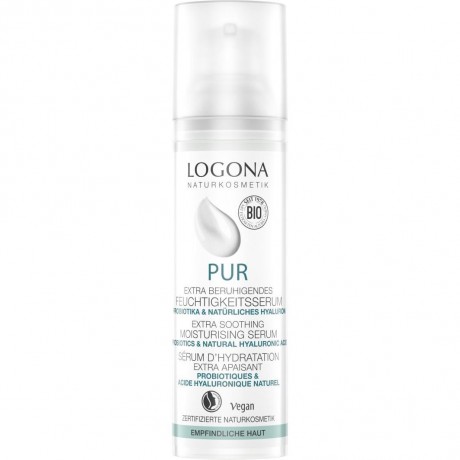 Logona Extra beruhigendes Feuchtigkeits-Serum mit Probiotika & naturlichem Hyaluron Успокаивающая увлажняющая сыворотка с пробиотиками и натуральной гиалуроновой кислотой