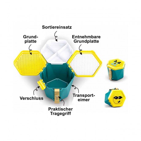 Sluban Spiel-  Transporteimer Grun (inkl. 334 Teile) Game Transport Bucket Green (вкл. 334 детали)