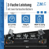 ZMC ZMC Gaskocher PREMIUM 2 flammig Campingkocher Gaskocher Grillplatte+8x Gaskartusche, (Grill Platte Tischgrill Doppel Gasbrenner Gasgrill Kochfeld mit Piezozundung Warmeleistung: 2,0KW), Butan Gas 227g Gaskocher Outdoor Camping Gas Kocher Herd Butangas