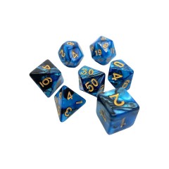 dice4friends 7-tlg. RPG Wurfelset: Racing Blueberry\/Black 7 шт. Набор игральных костей RPG: Racing Blueberry/Black