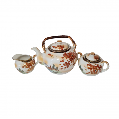 Фарфоровый чайный набор: чайник, молочник, сахарница, Япония, 1960-70гг.