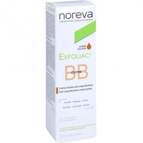 noreva Exfoliac getonte BB-Creme dunkel  Отшелушивающий тональный ВВ крем темный