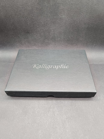 Набор для каллиграфии винтажный Rex Office с прописями, в заводской упаковке, 16 предметов, перьевые ручки и стержни, 23.5 х 17 см, Германия, 1980-90гг.