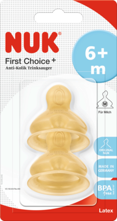 Nuk Первый Выбор Plus Насадка для бутылочки Латексная Размер 2, 6-18 Месяц ы, Lochgröße M для Молоко, 2 шт Nuk Первый Выбор Plus Насадка для бутылочки Латексная Размер 2, 6-18 Месяц ы, Lochgröße M для Молоко, 2 шт