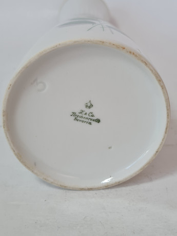 Ваза винтажная Z&Co Tirschenreuth Bavaria с красной розой, фарфор, 27 см, Германия, 1960-70гг.