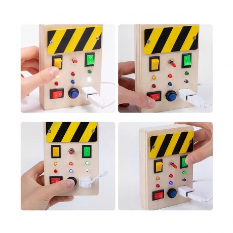 Vetaka Montessori Holzspielzeug An\/Aus Schalter fur Kinder Деревянная игрушка Монтессори с выключателем для детей.