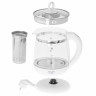 JUNG JUNG Wasserkocher ADLER AD1299 Wasserkocher Glas mit Temperatureinstellung Digital, 1.7 l, 2200 W, Glas mit Edelstahl, LED Beleuchtung Farbwechsel, 360° Basis Kettle Чайник JUNG ADLER AD1299, стеклянный чайник с цифровой регулировкой температуры, 1