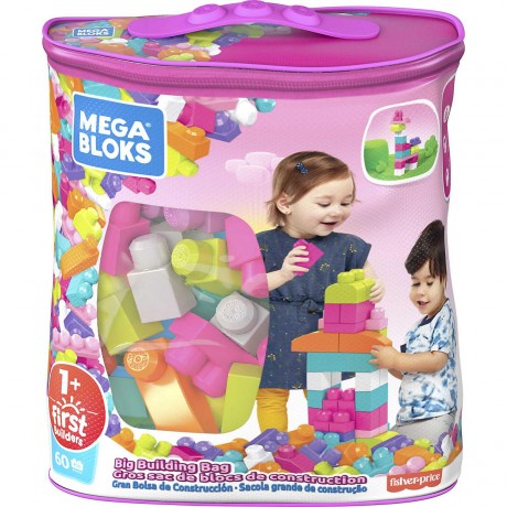 Mattel Mega Bloks Bausteine-Beutel pink (60 Teile) Мешок для строительных блоков Mega Bloks розовый (60 шт.)