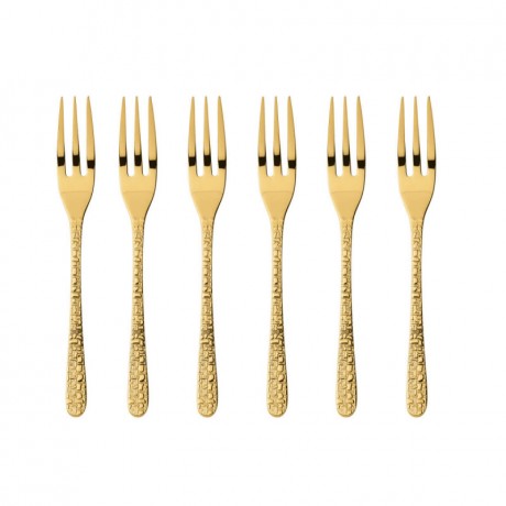 Sambonet Sambonet Venezia - Edelstahl / PVD Gold Kuchengabel Set 6-tlg. Sambonet Venezia - Набор вилок для торта из нержавеющей стали / золота с PVD-покрытием, 6 предм.