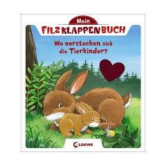 Loewe Verlag Mein Filzklappenbuch: Wo verstecken sich die Tierkinder? Моя книга из фетра: Где прячутся зверюшки?